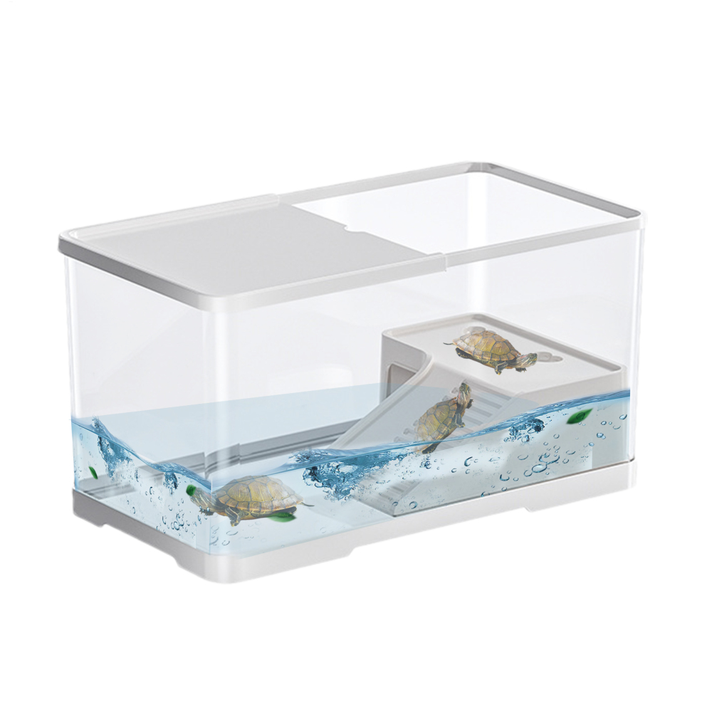 AITOCO Turtle Habitat Tortoise Aquarium Habitat with Basking Aquatic Tortoise Aquarium Reptile Habitat Tortoise Aquarium Habitat Tortoise Tank for Crayfish Hermit Crabs consistent